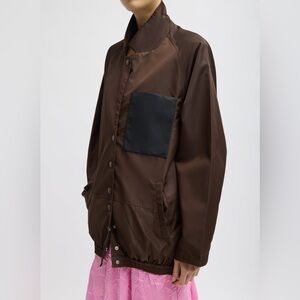 Tibi eco nylon bomber blazer — brown small NWT